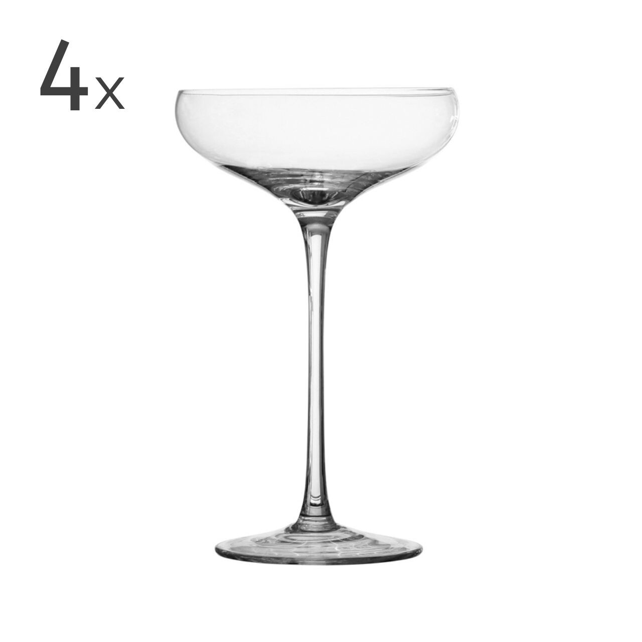 Set 4 pahare de sampanie, Smooth, Brandani, 10x18 cm, portelan New Bone China - imagine 4